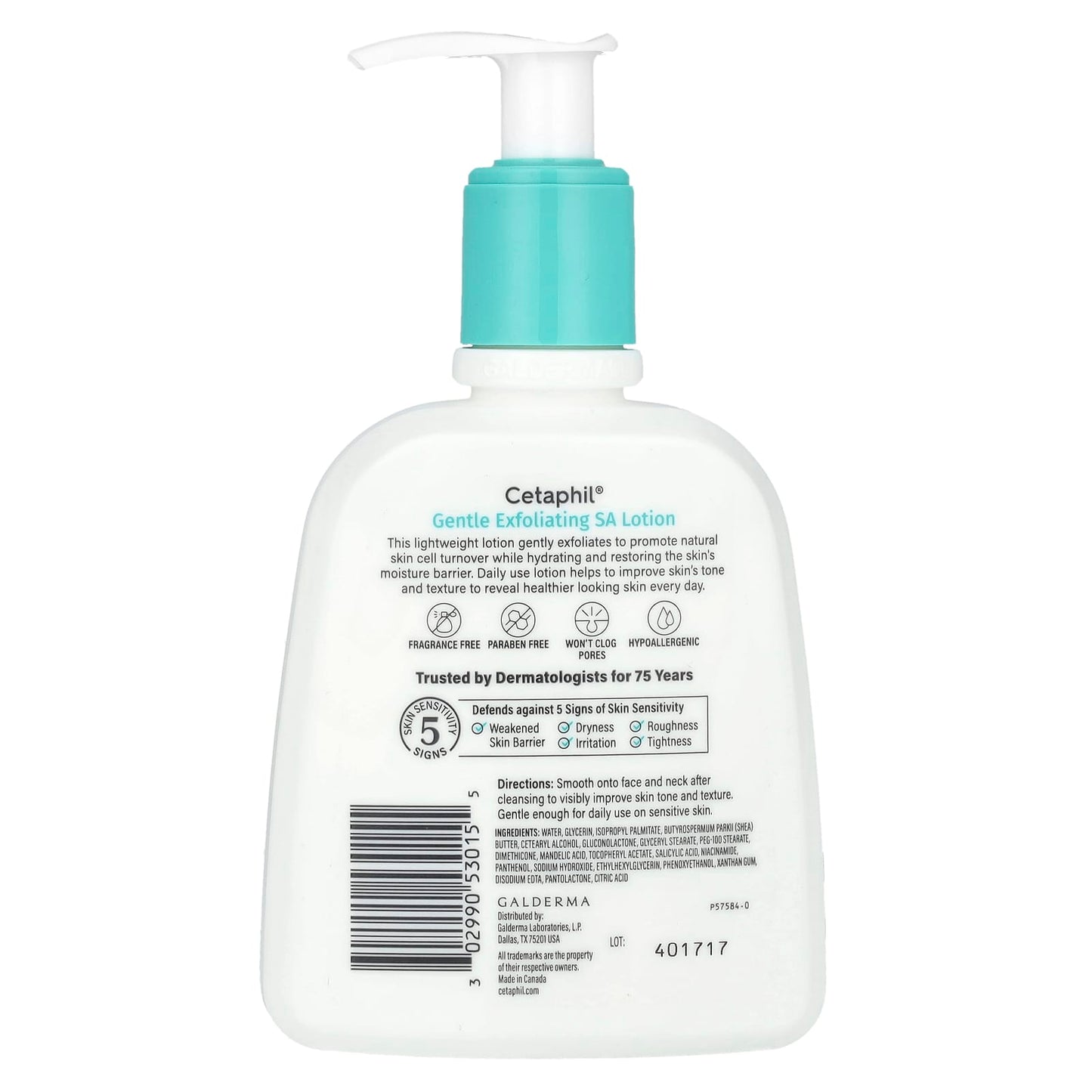 Cetaphil Gentle Exfoliating Lotion, 8 fl oz (237 ml) | Salicylic Acid, Mandelic Acid - Image 2