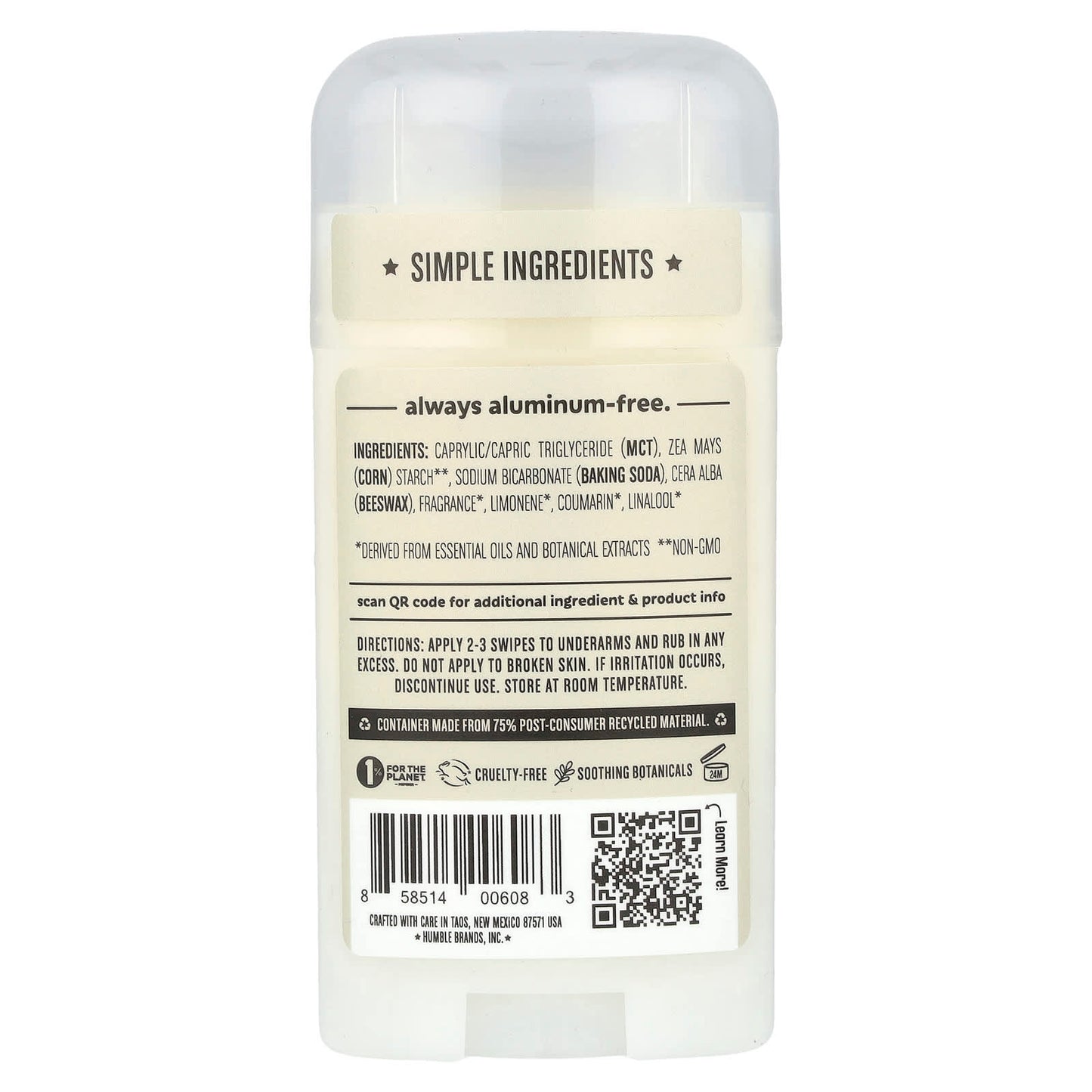 Natural Aluminum-Free Deodorant with Palo Santo & Frankincense - Humble Brands - Image 2