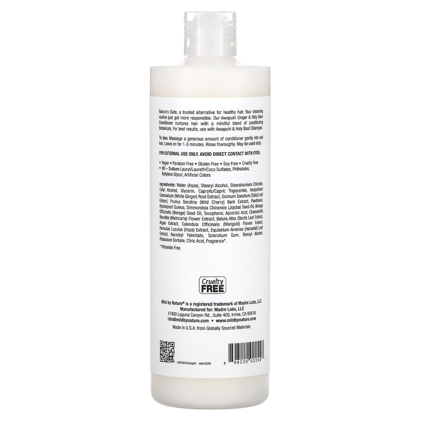 Fine Hair Conditioner with Awapuhi Ginger & Holy Basil - Mild By Nature - Image 2