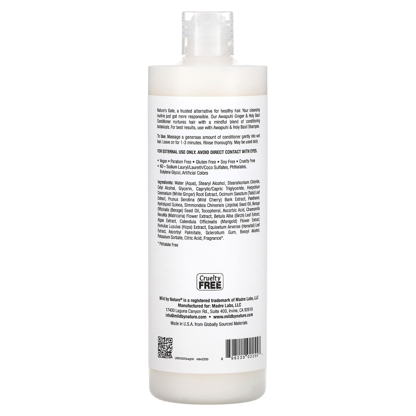 Fine Hair Conditioner with Awapuhi Ginger & Holy Basil - Mild By Nature - Image 2
