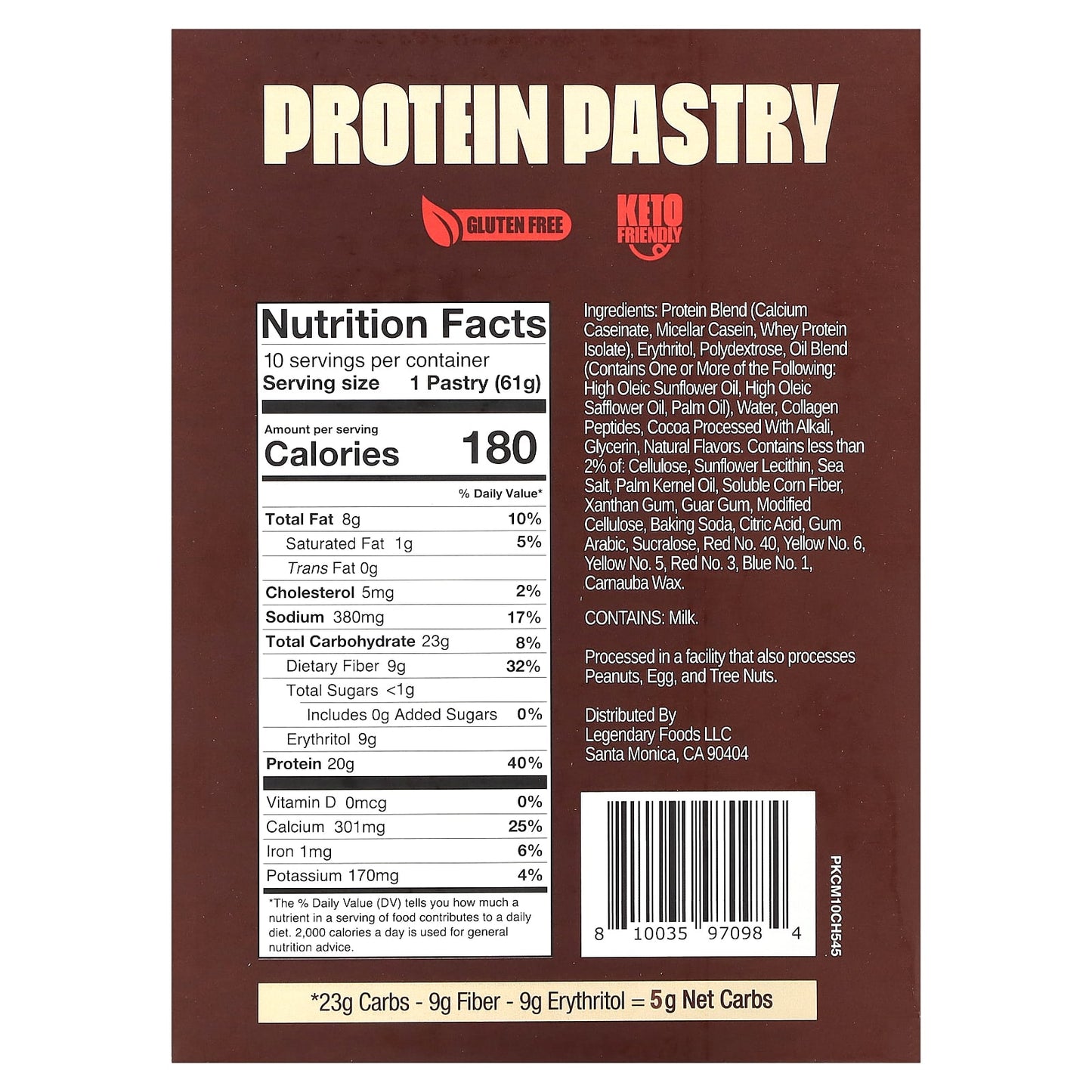 Legendary Foods, Protein Pastry, Chocolate Cake, 10 Pack, 2.2 oz (61 g) Each - Image 2
