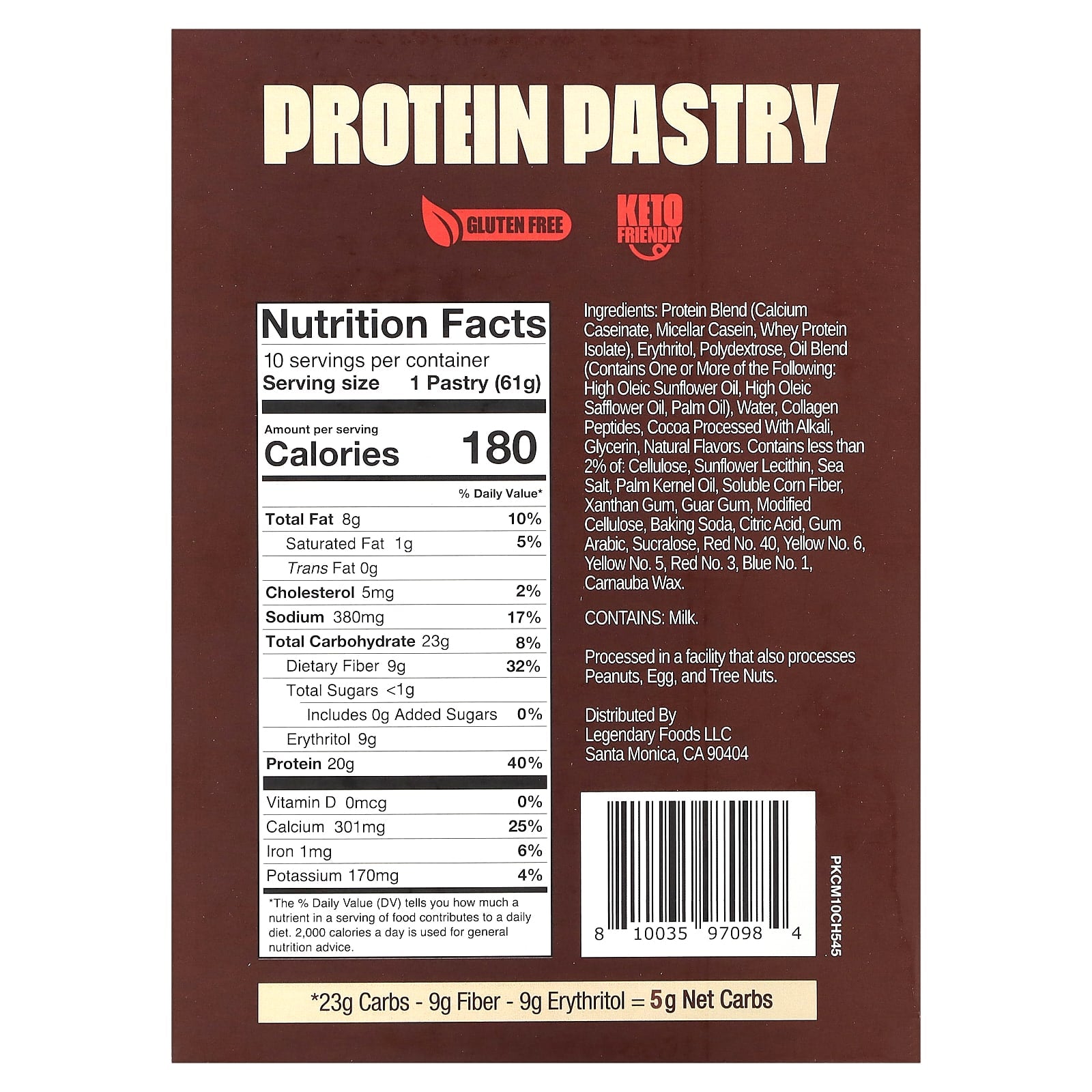 Legendary Foods, Protein Pastry, Chocolate Cake, 10 Pack, 2.2 oz (61 g) Each - Image 2