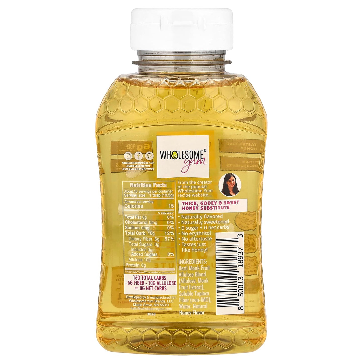 Wholesome Yum, Zero Sugar Honey Substitute, 11 oz (312 g) - Image 2