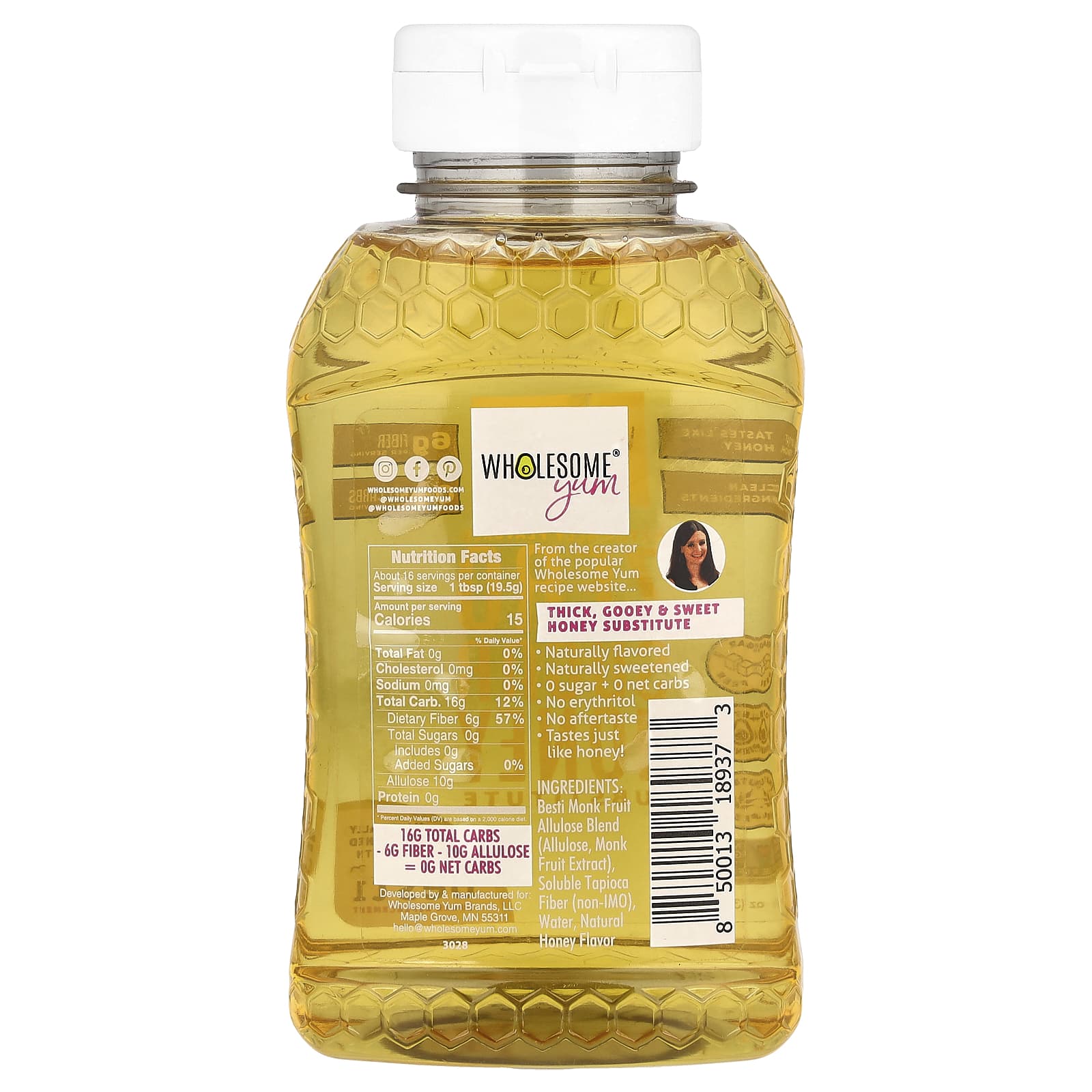 Wholesome Yum, Zero Sugar Honey Substitute, 11 oz (312 g) - Image 2