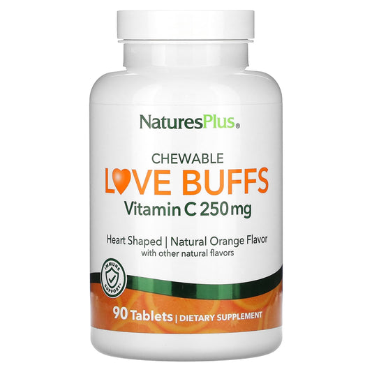 NaturesPlus, Chewable Love Buffs, Vitamin C, Natural Orange , 250 mg, 90 Tablets - Image 1