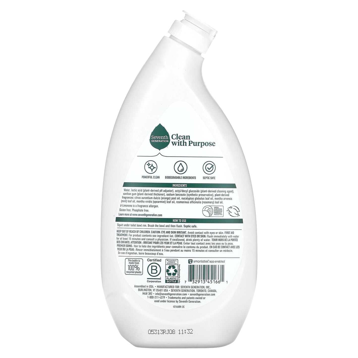 Seventh Generation, Toilet Bowl Cleaner, Fresh Mint, 24 fl oz (709 ml) - Image 2
