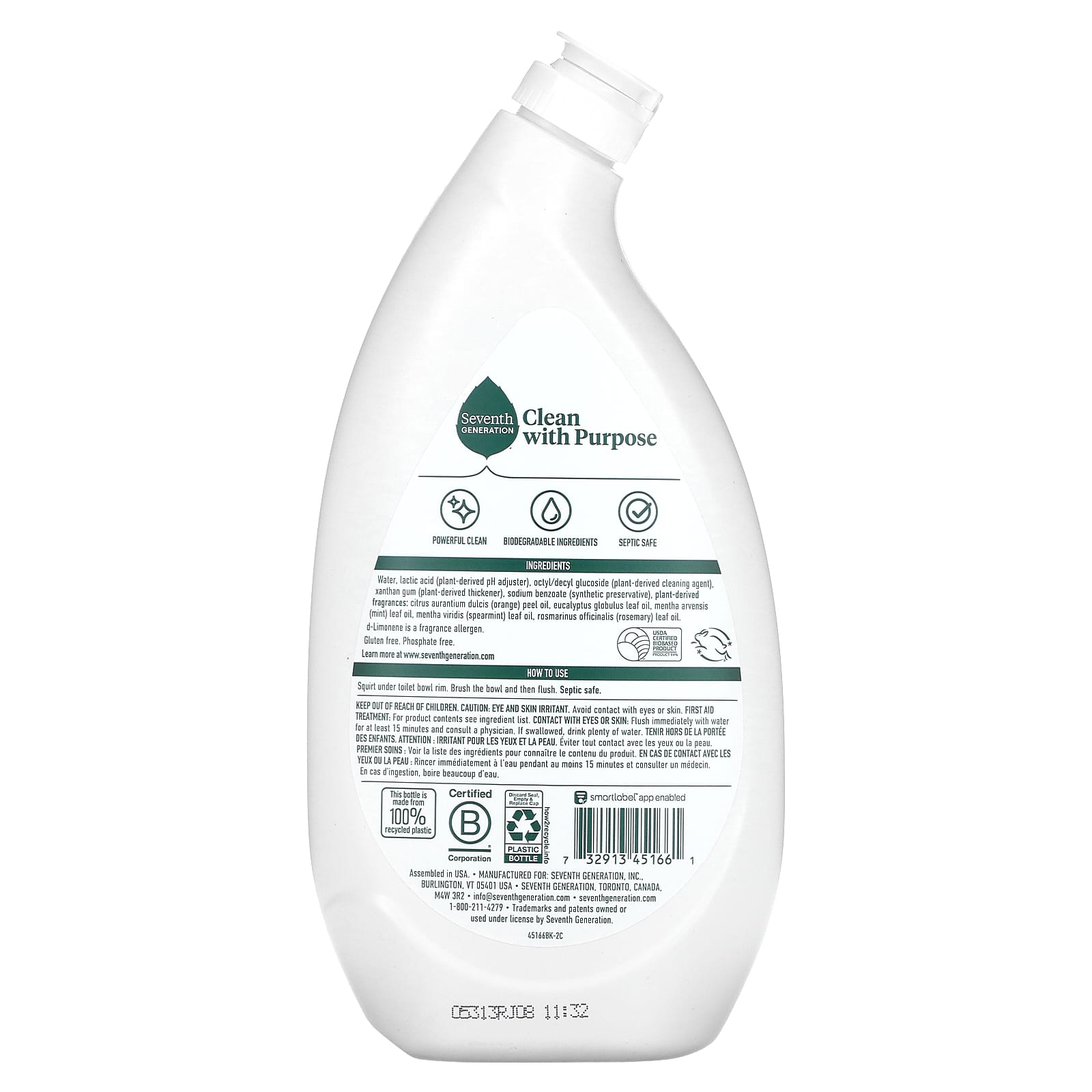 Seventh Generation, Toilet Bowl Cleaner, Fresh Mint, 24 fl oz (709 ml) - Image 2