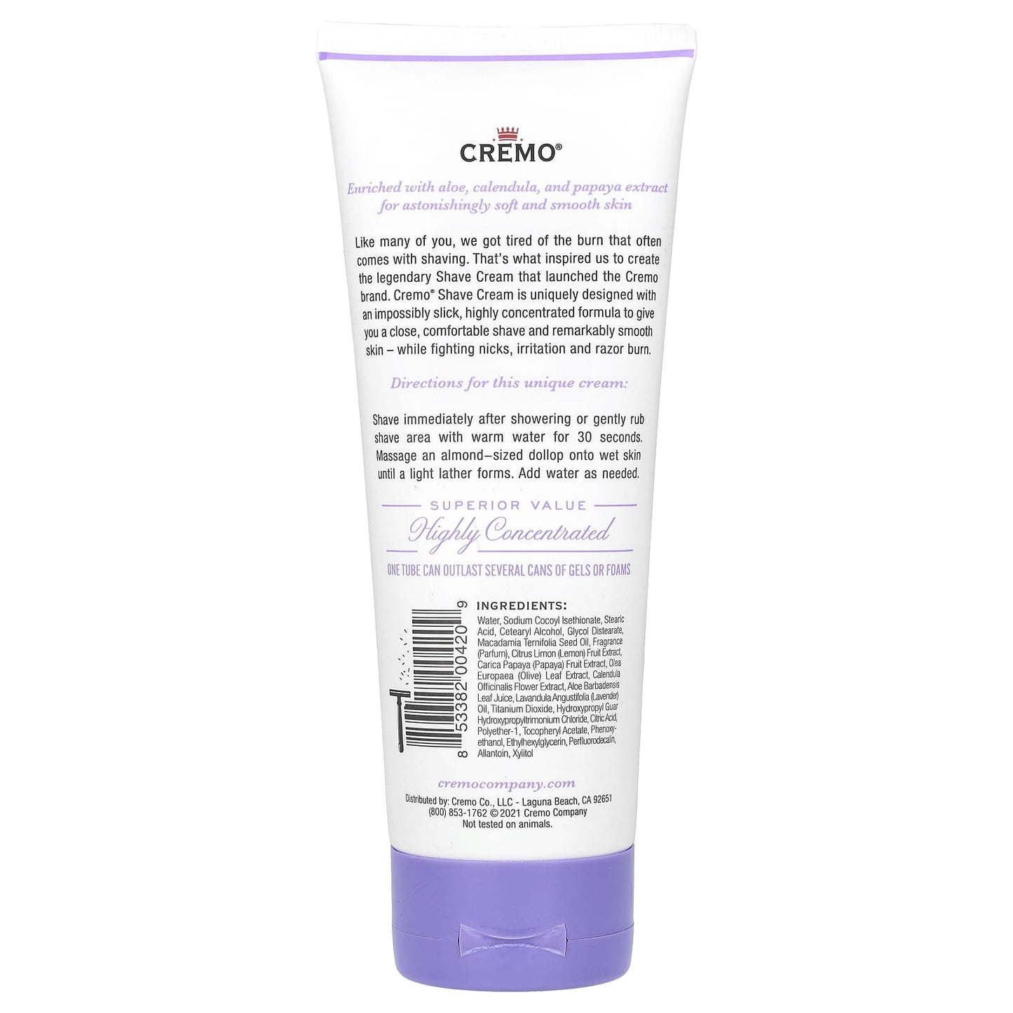 Cremo French Lavender Shave Cream, 6 fl oz - Close, Comfortable Shaving - Image 2