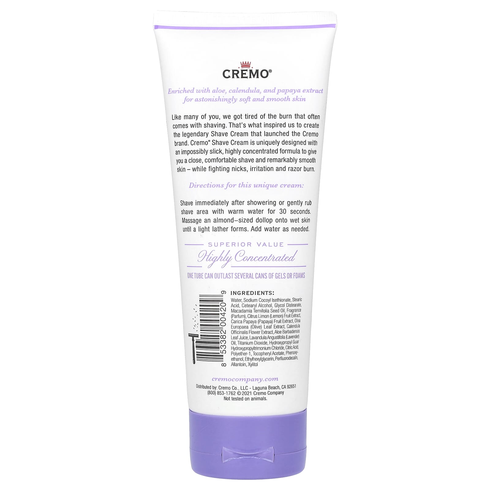 Cremo French Lavender Shave Cream, 6 fl oz - Close, Comfortable Shaving - Image 2