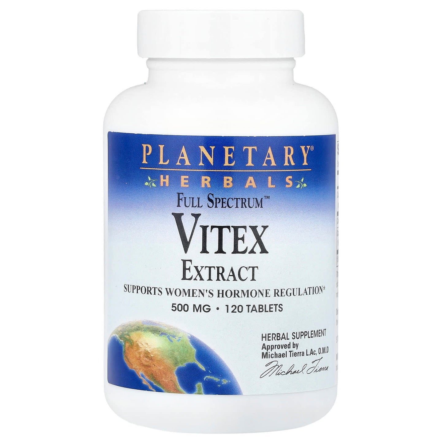 Planetary Herbals, Full Spectrum™ Vitex Extract, 500 mg, 120 Tablets - Image 1