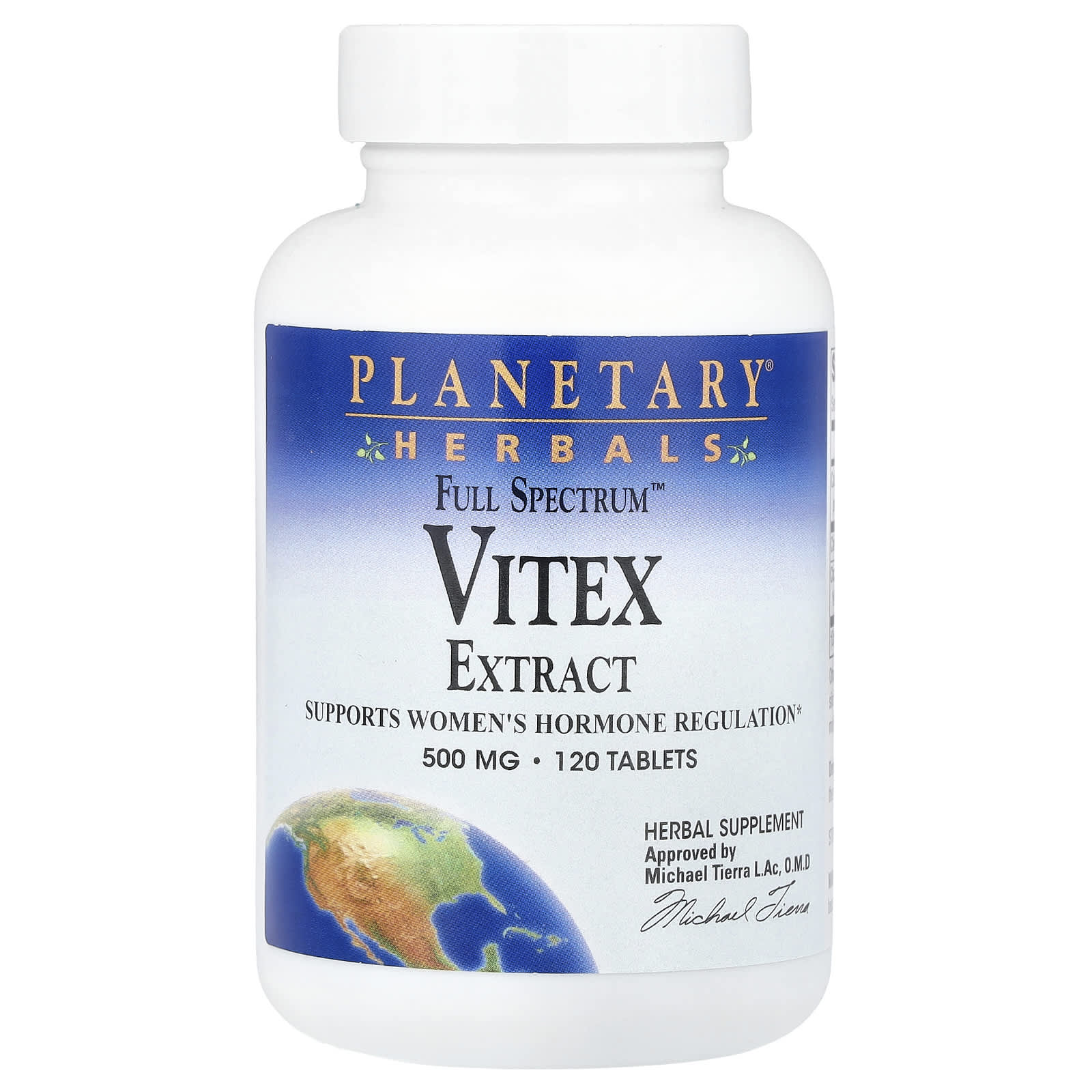 Planetary Herbals, Full Spectrum™ Vitex Extract, 500 mg, 120 Tablets - Image 1