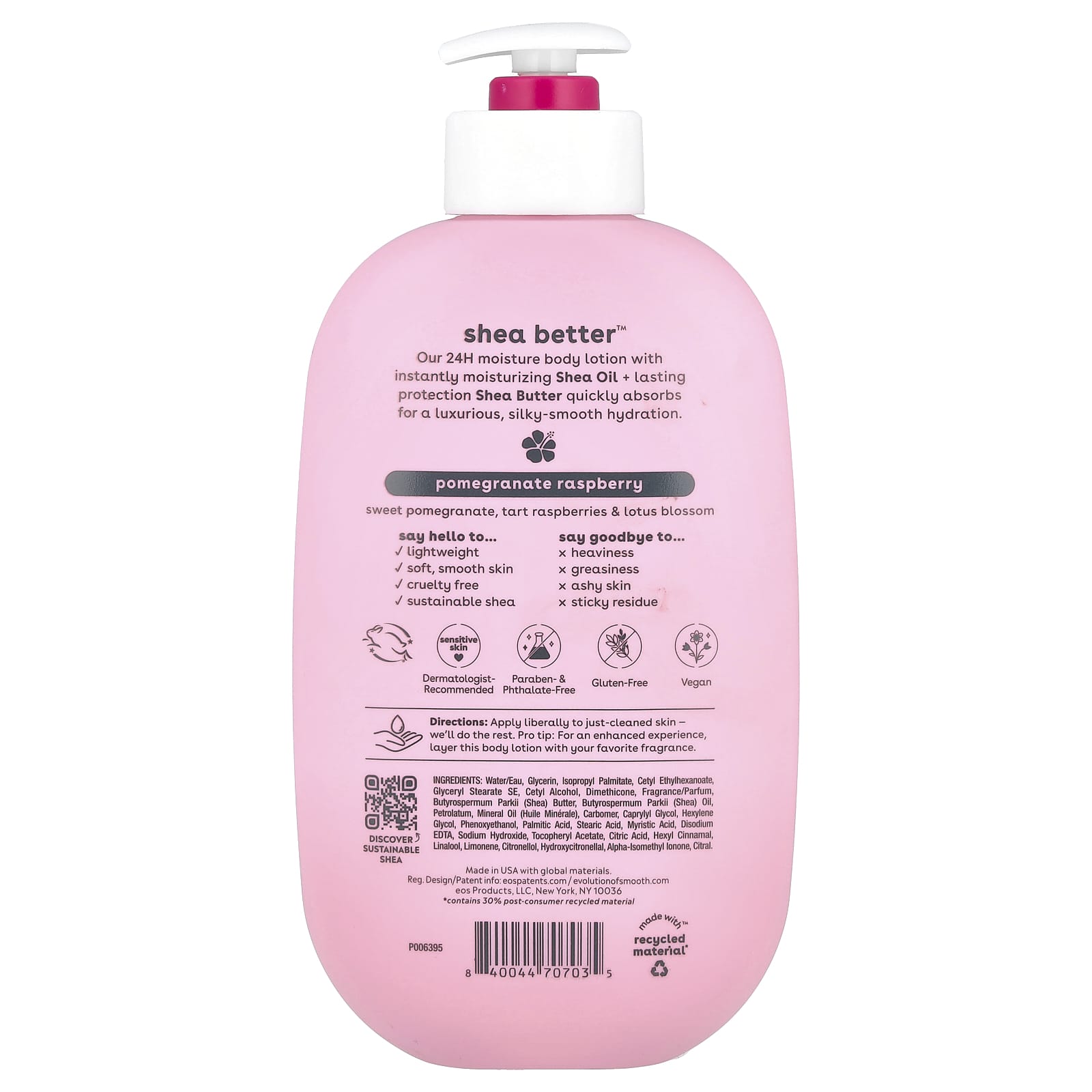 EOS Shea Better 24H Moisture Lotion, Pomegranate Raspberry, 16 fl oz - Image 2