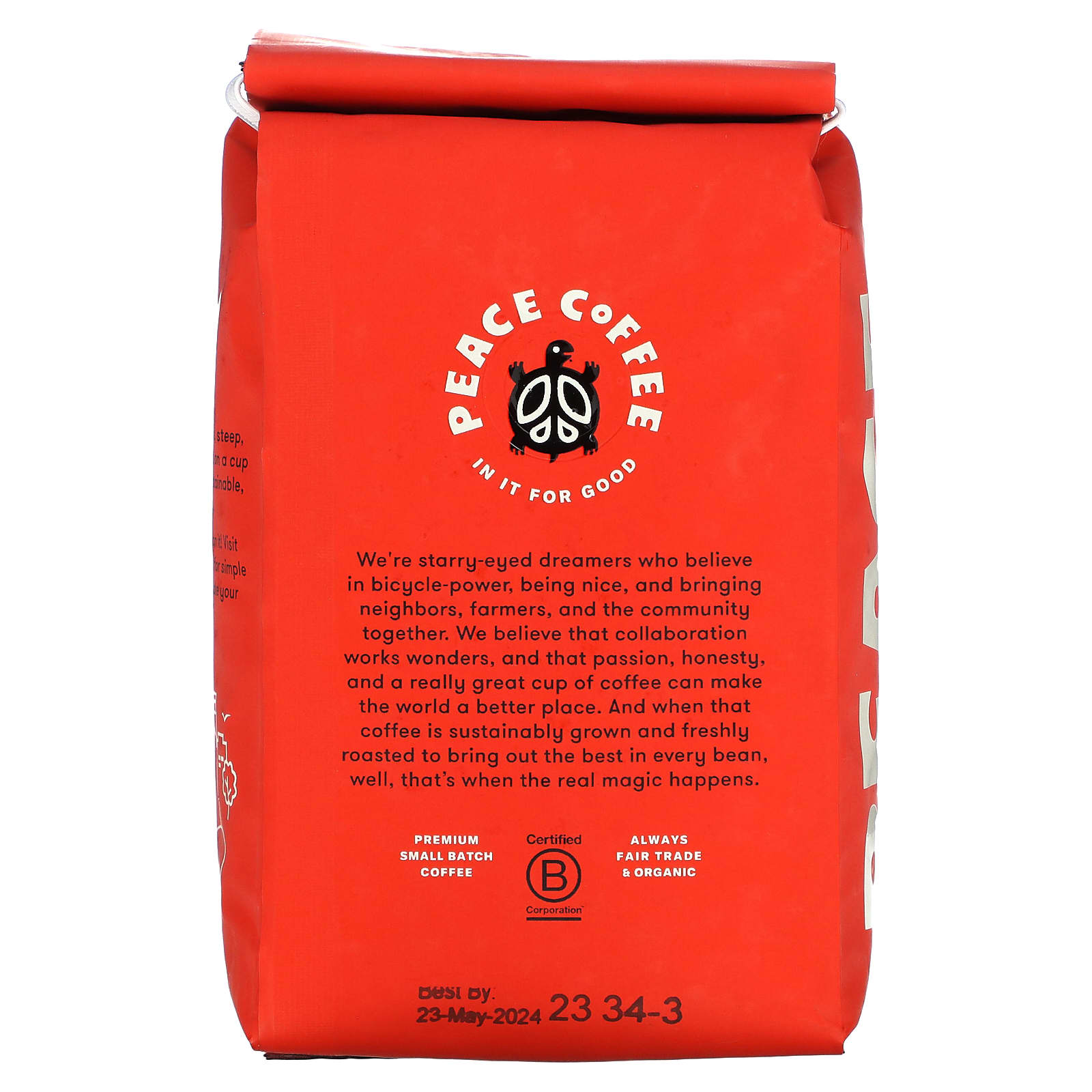 Peace Coffee, Organic Twin Cities, Whole Bean, Dark Roast, 12 oz (340 g) - Image 2
