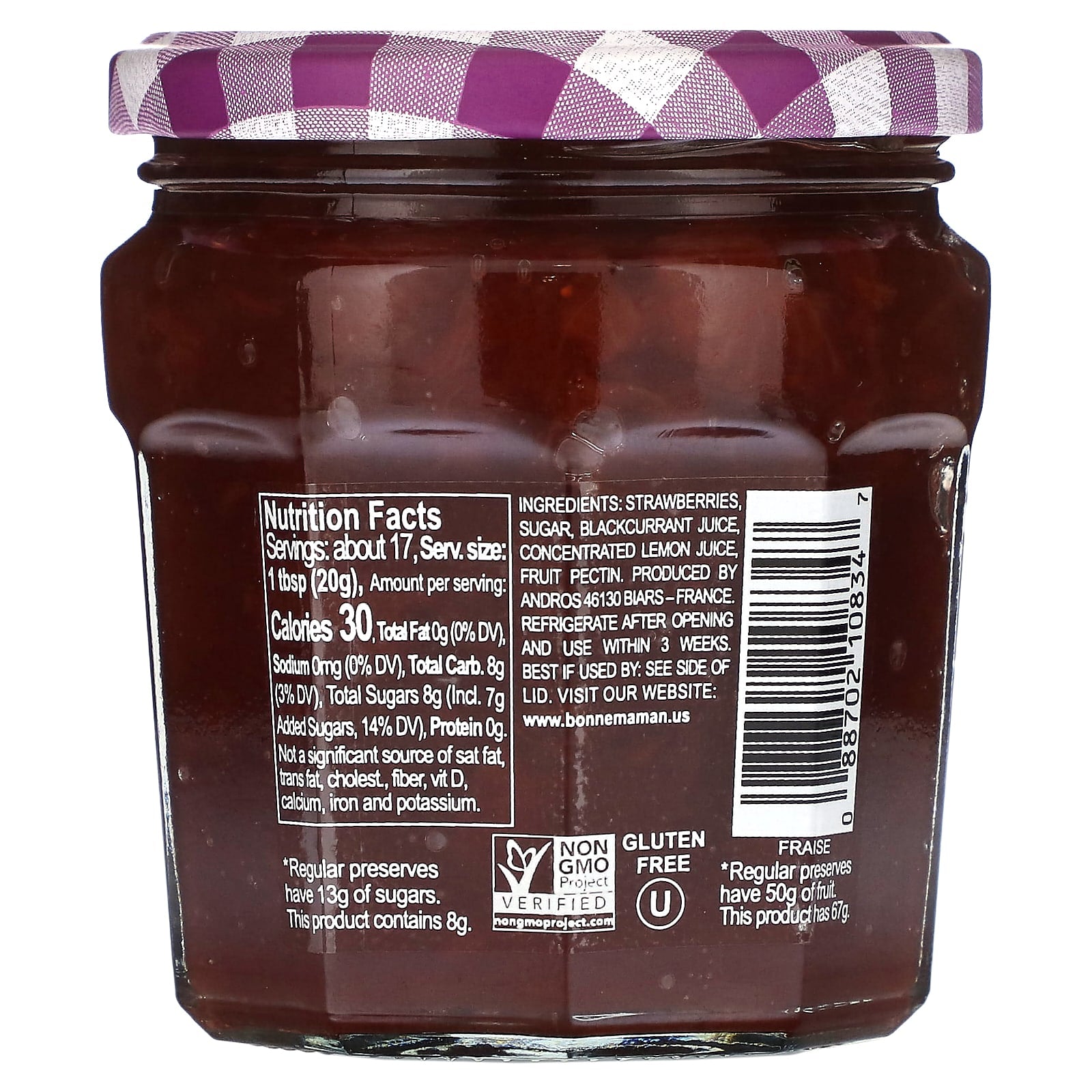 Strawberry Fruit Spread by Bonne Maman - 11.8 oz (335g) - Image 2