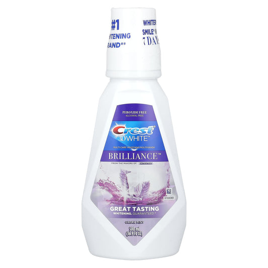 Crest 3D White: Whitening Mouthwash, Clean Mint, 16.9 fl oz, Peroxide Free - Image 1