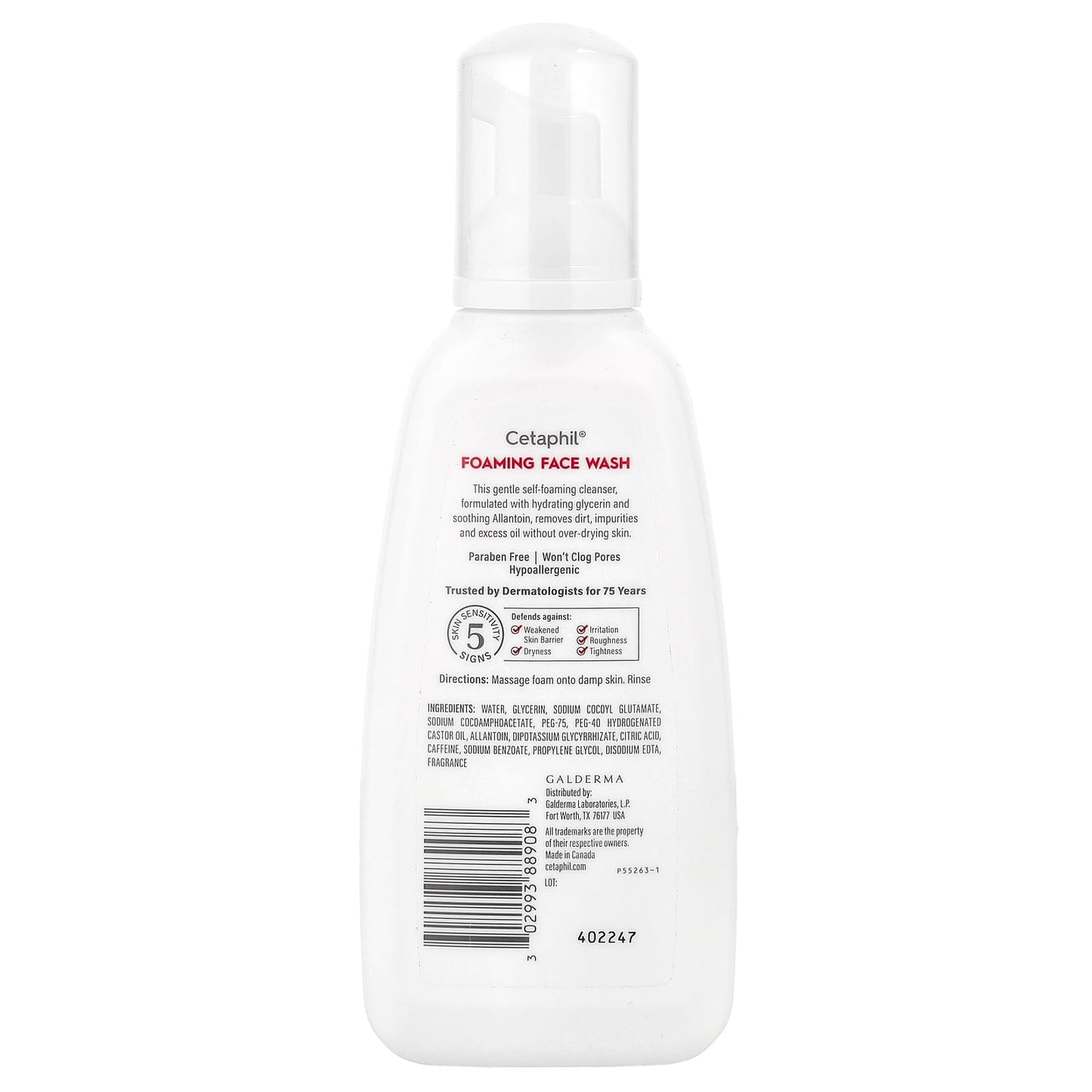 Cetaphil Gentle Foaming Face Wash for Sensitive Skin, 8oz - Image 2