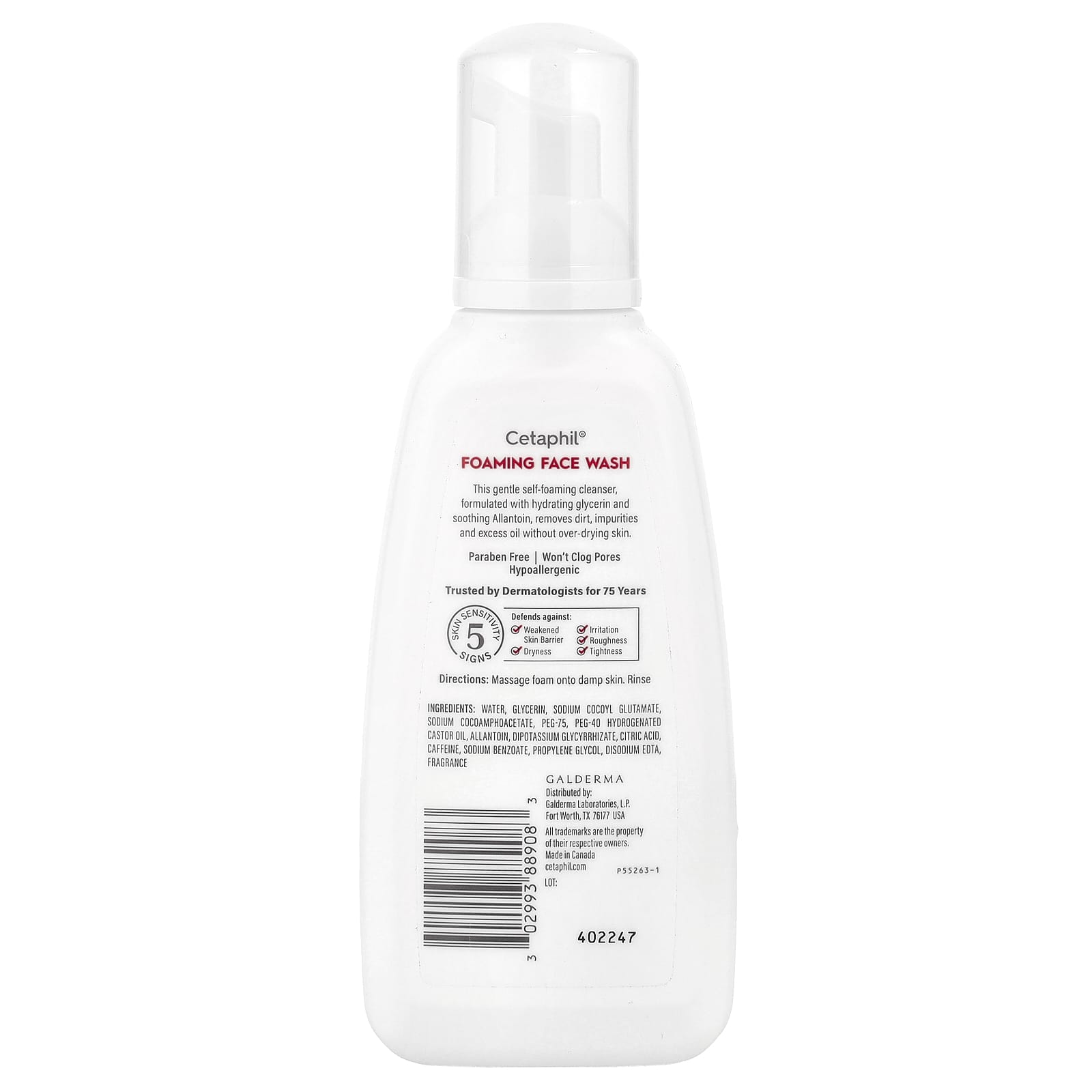 Cetaphil Gentle Foaming Face Wash for Sensitive Skin, 8oz - Image 2