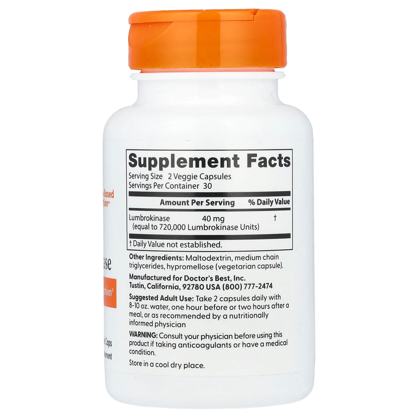 Lumbrokinase Supplements for Cardiovascular Support by Doctor's Best - Image 2
