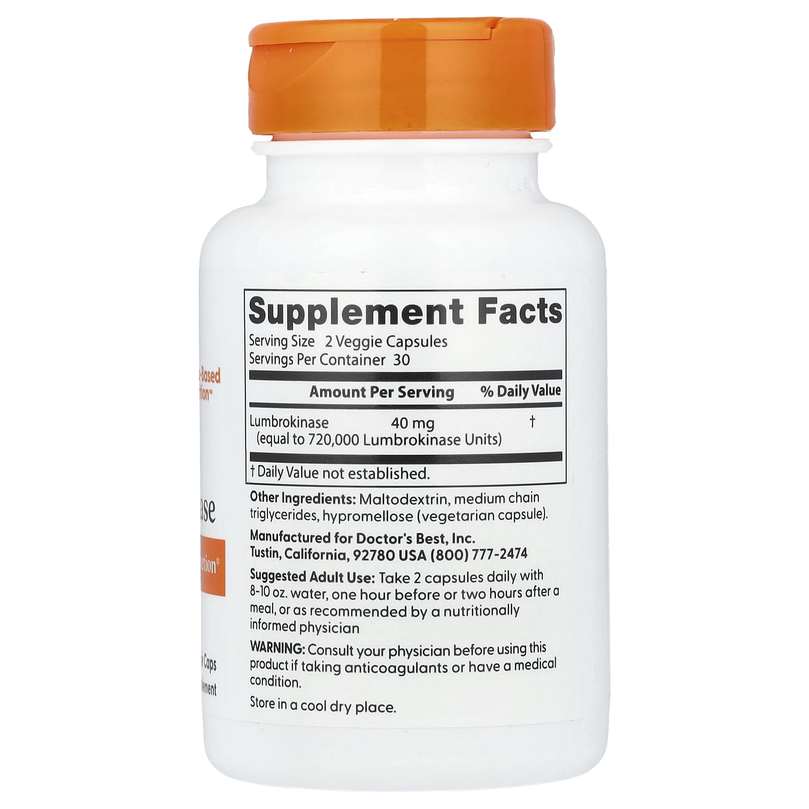 Lumbrokinase Supplements for Cardiovascular Support by Doctor's Best - Image 2