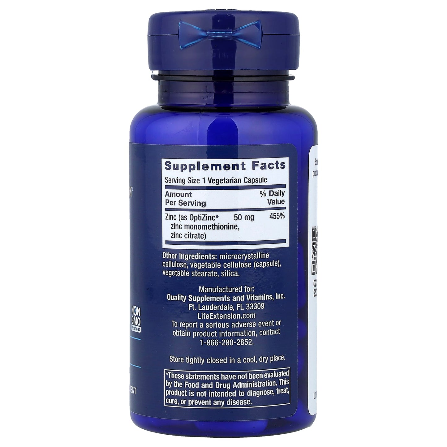 Life Extension, Zinc Caps, High Potency, 50 mg, 90 Vegetarian Capsules - Image 2