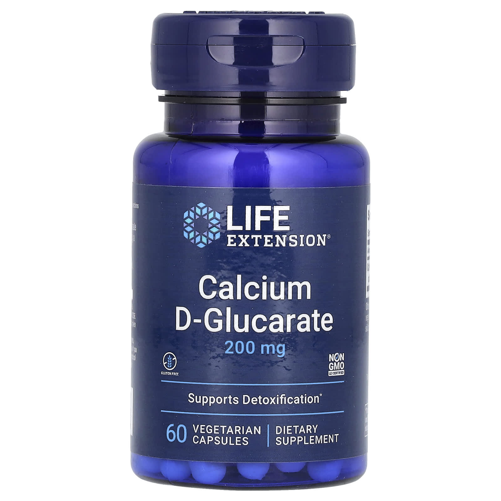 Life Extension, Calcium D-Glucarate, 200 mg, 60 Vegetarian Capsules - Image 1