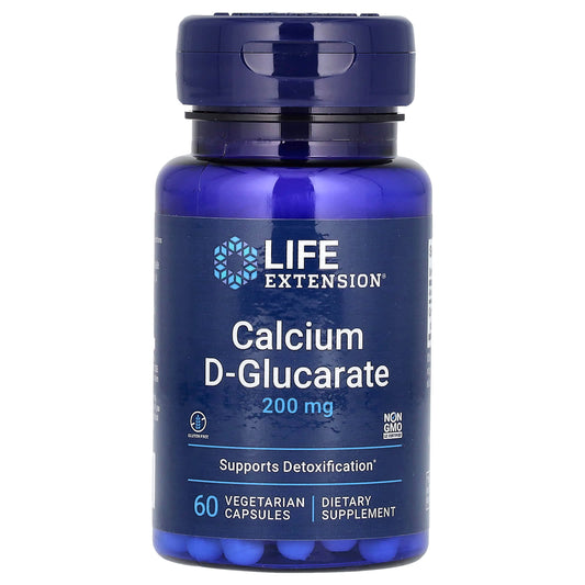 Life Extension, Calcium D-Glucarate, 200 mg, 60 Vegetarian Capsules - Image 1