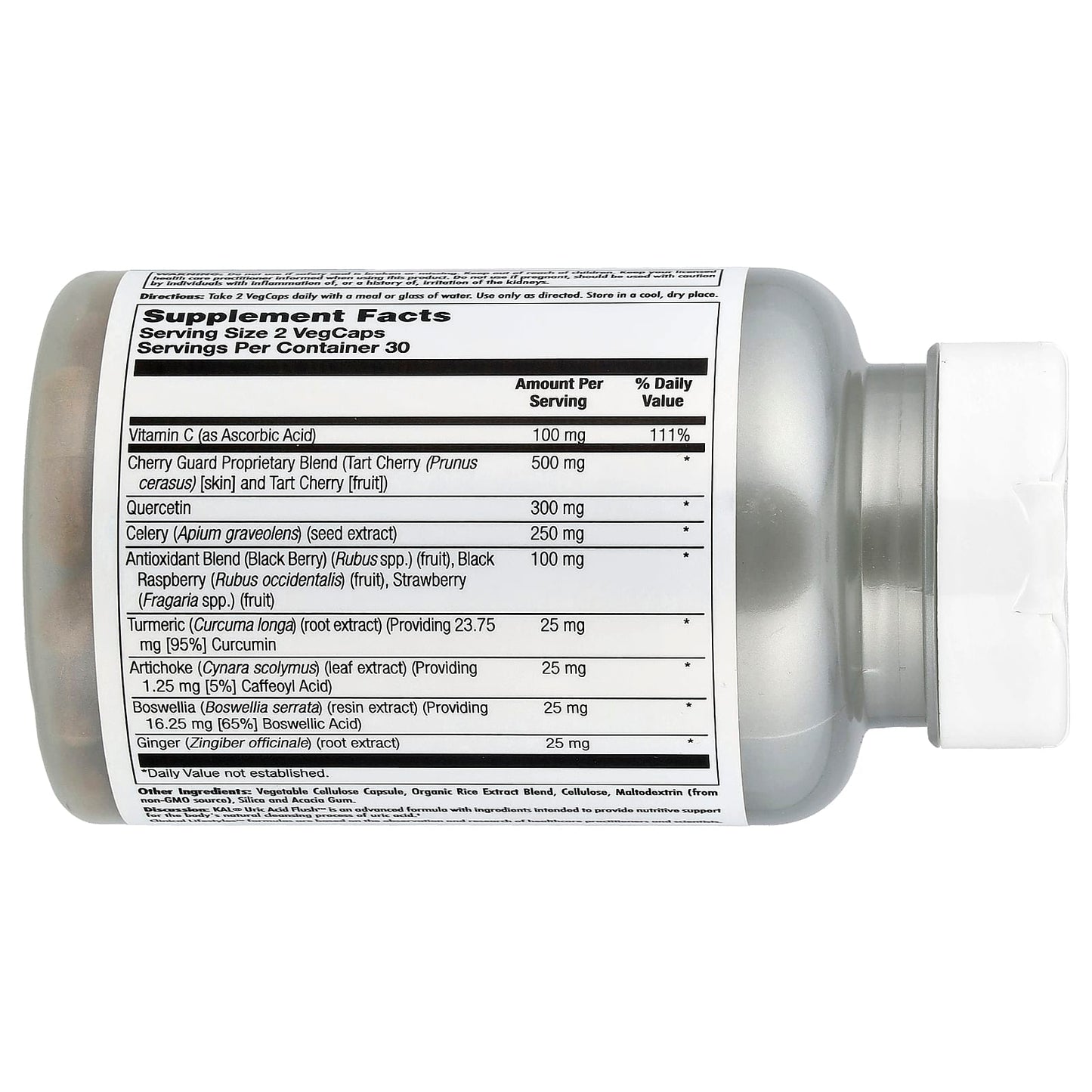 Uric Acid Flush Support - KAL, 60 VegCaps - Image 2