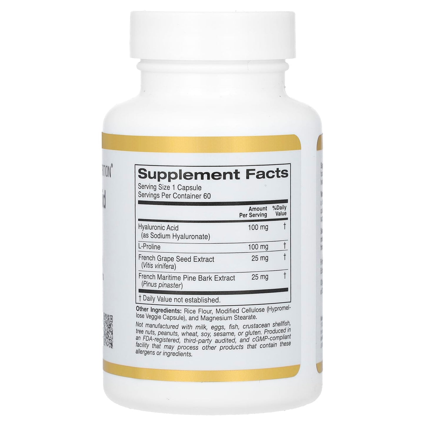 Hyaluronic Acid Complex for Healthy Skin & Joints - 60 Veggie Capsules - Image 2