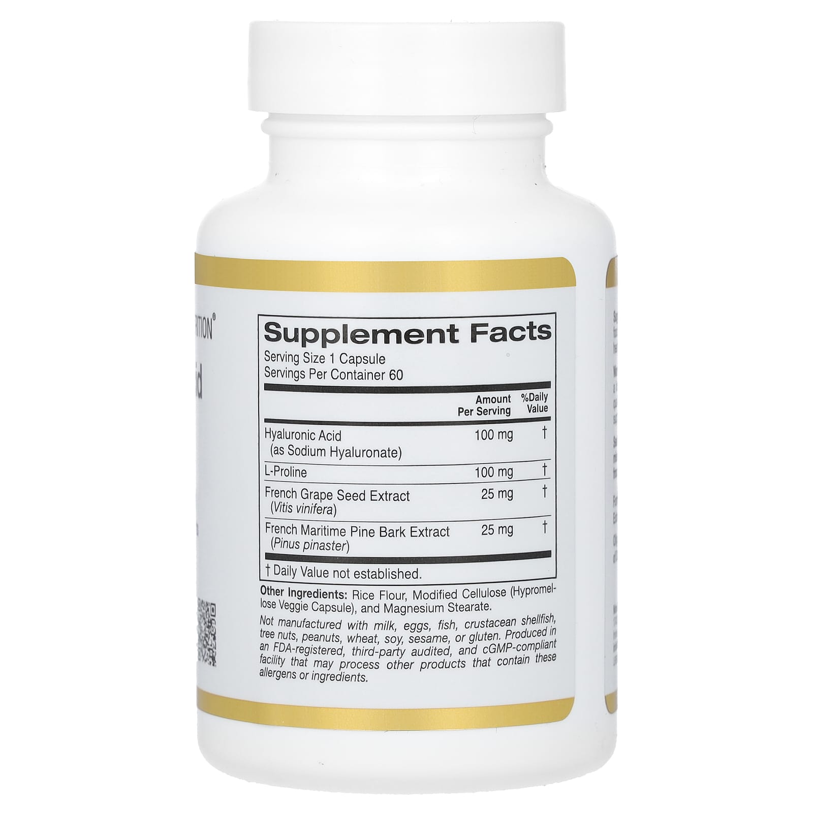 Hyaluronic Acid Complex for Healthy Skin & Joints - 60 Veggie Capsules - Image 2