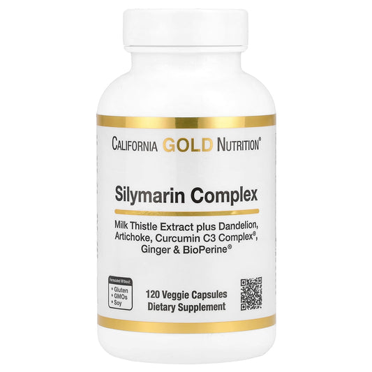 California Gold Nutrition Silymarin Complex for Liver Health - 120 Veggie Capsules - Image 1