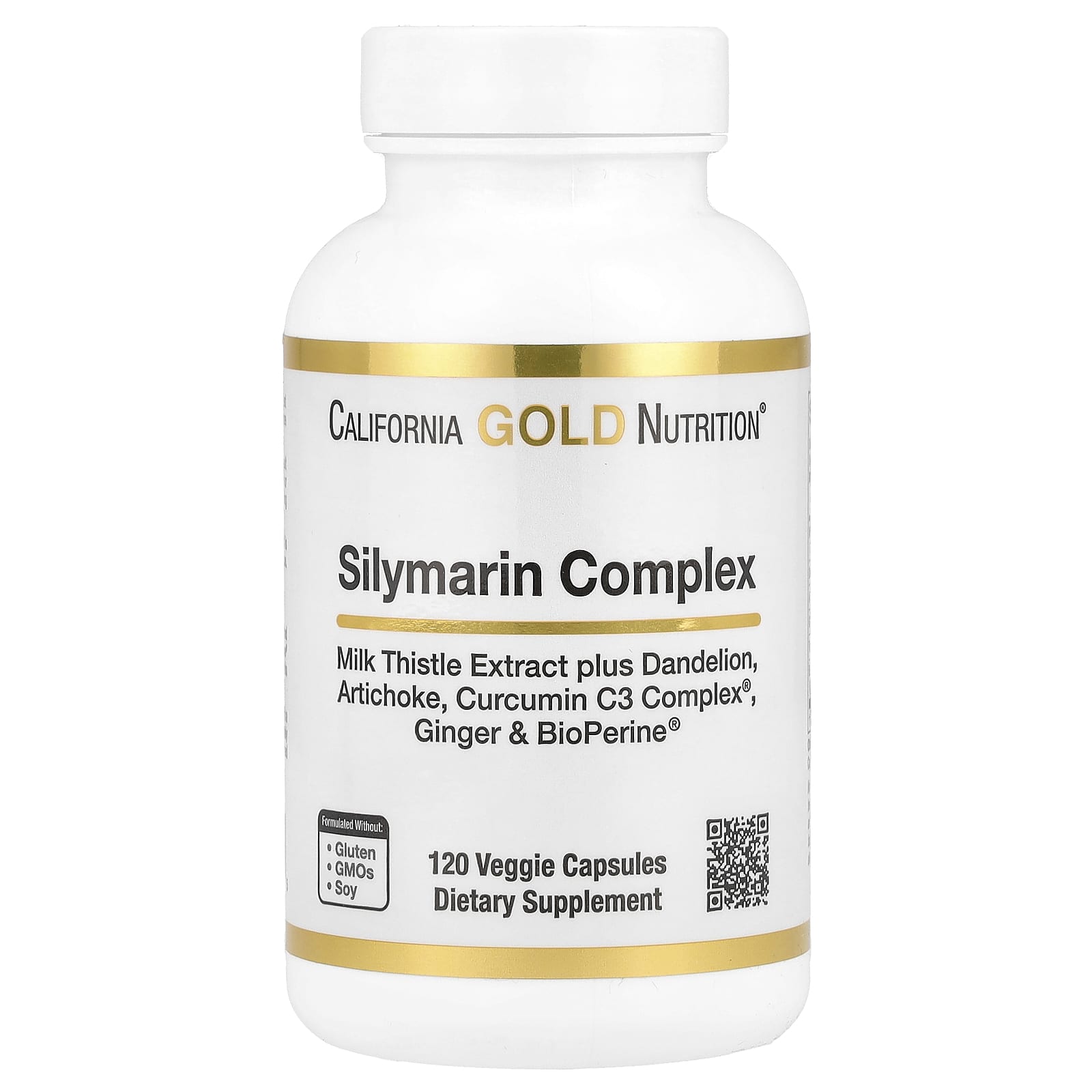 California Gold Nutrition Silymarin Complex for Liver Health - 120 Veggie Capsules - Image 1