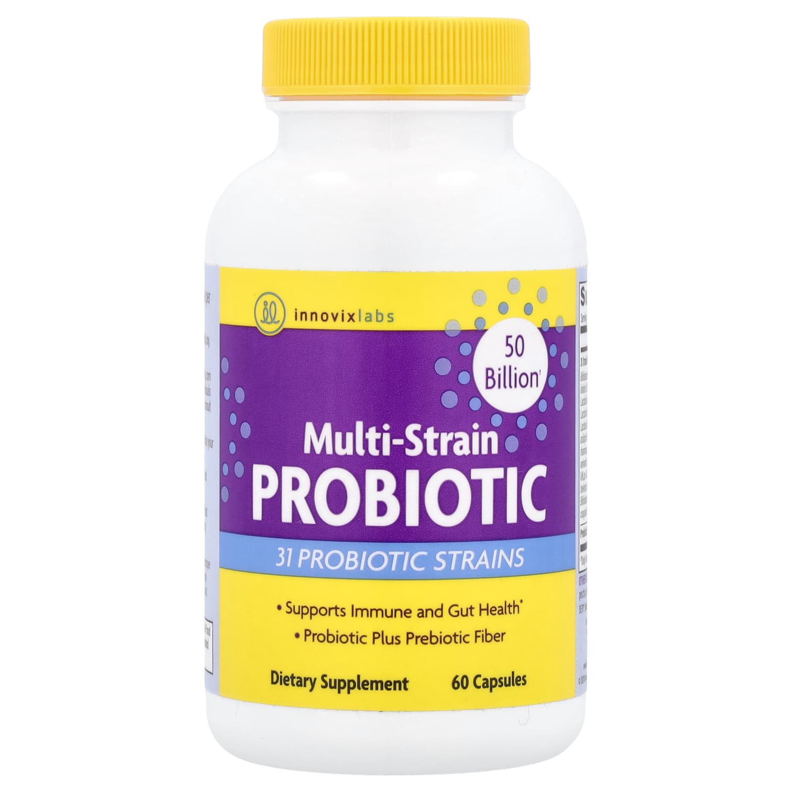 InnovixLabs 50 Billion Multi-Strain Probiotic Supplement, 60 Capsules - Image 1