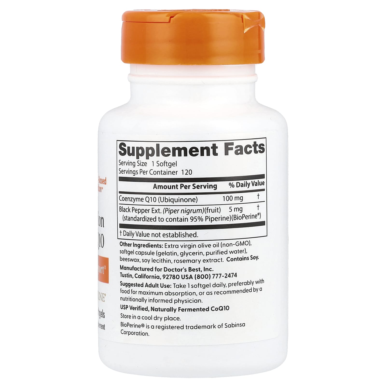 Boost Energy with Doctor's Best High Absorption CoQ10, 100mg, 120 Softgels - Image 2