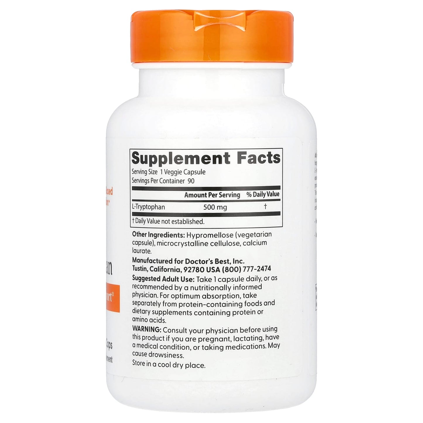 Doctor's Best L-Tryptophan Mood & Sleep Support Supplement - Image 2