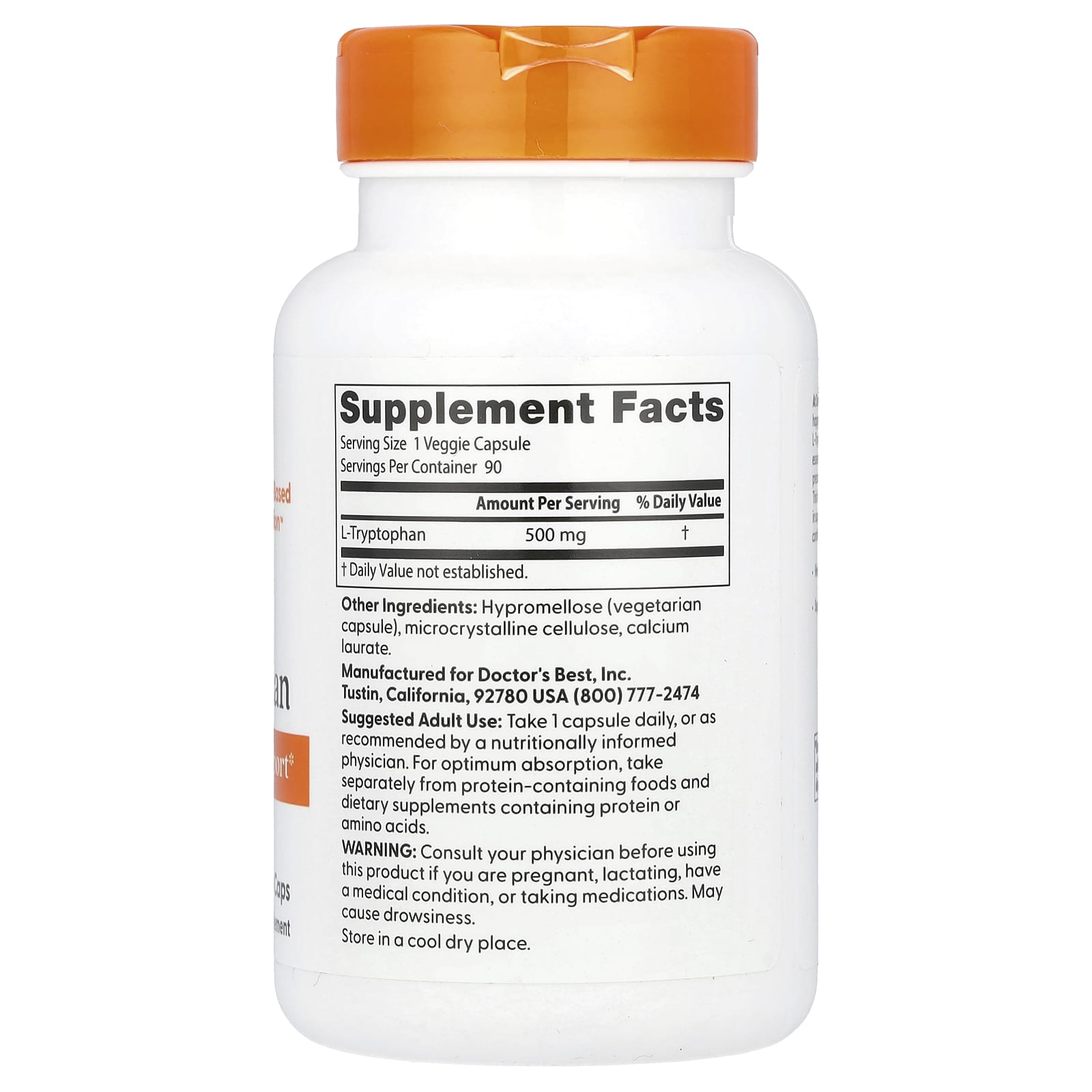 Doctor's Best L-Tryptophan Mood & Sleep Support Supplement - Image 2