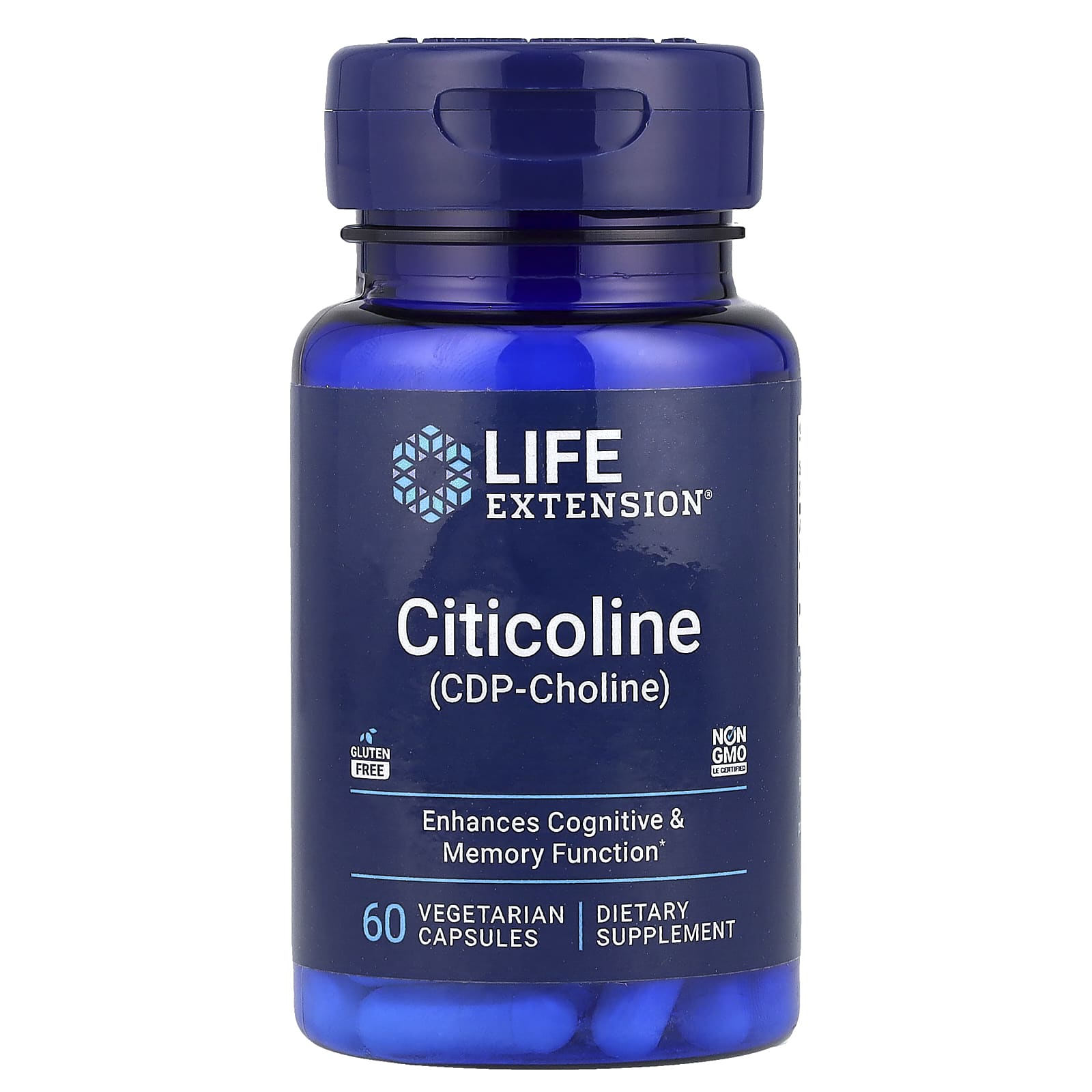 Life Extension, Citicoline (CDP-Choline), 60 Vegetarian Capsules (250 mg per Capsule) - Image 1