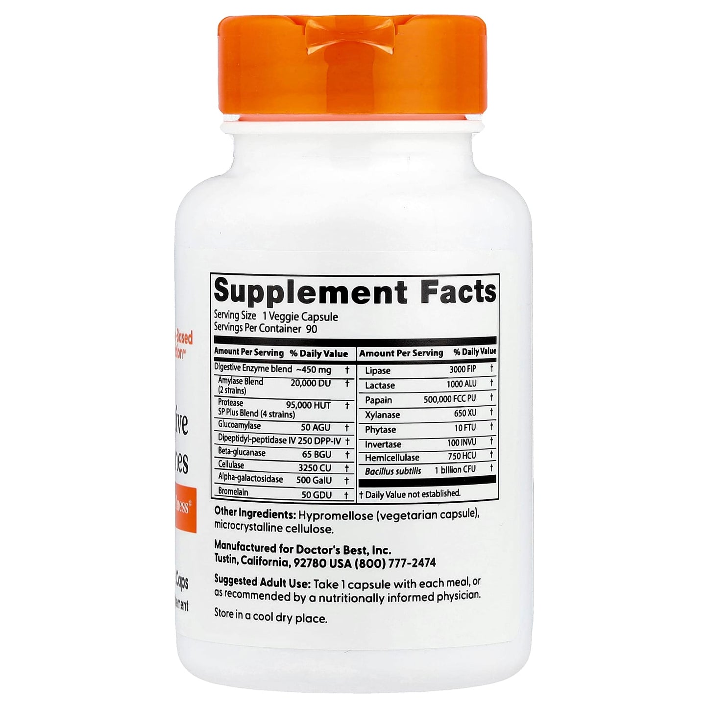 Digestive Enzymes by Doctor's Best - 90 Veggie Caps - Image 2