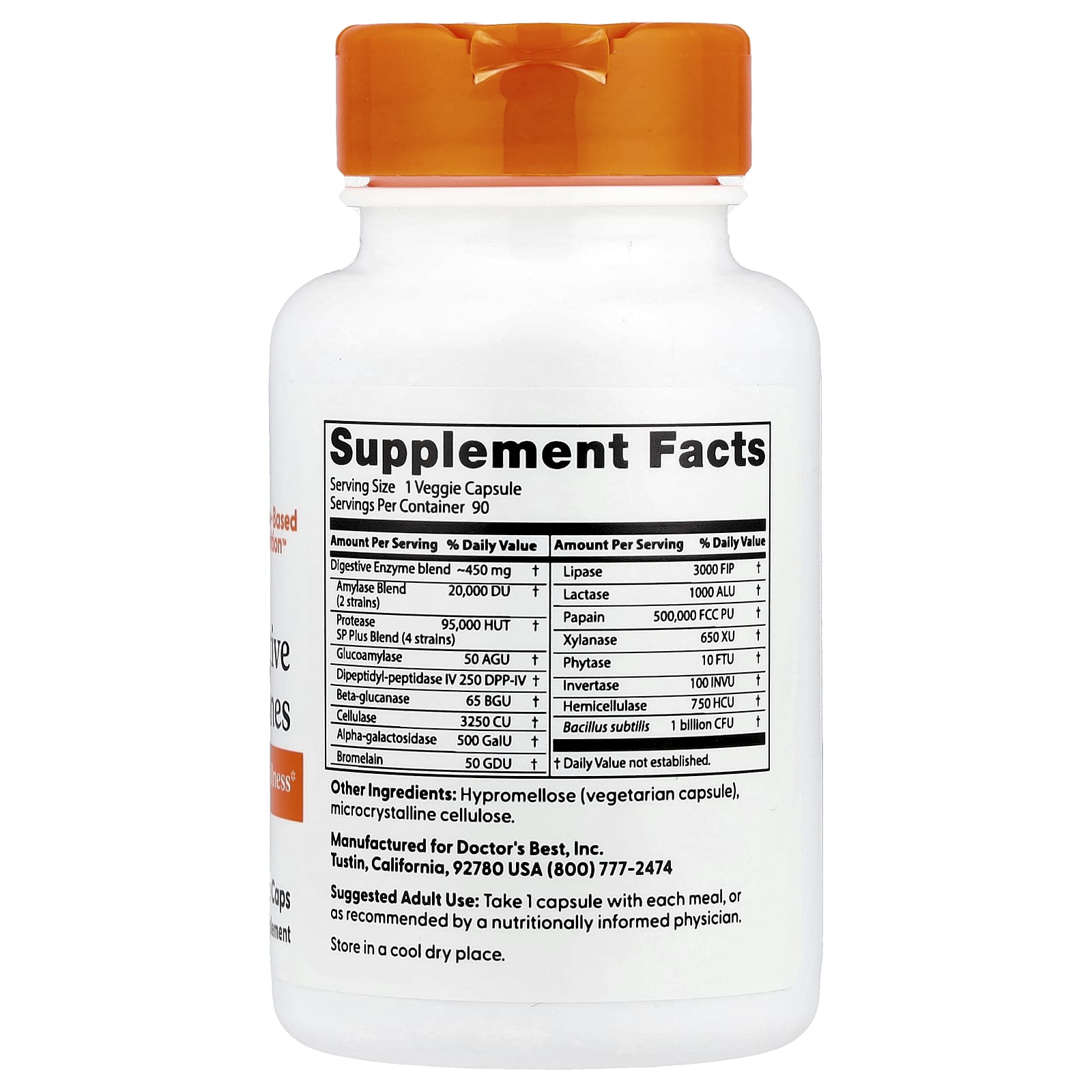 Digestive Enzymes by Doctor's Best - 90 Veggie Caps - Image 2
