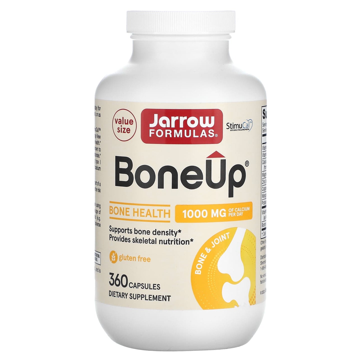 Jarrow Formulas Bone-Up 1000mg Calcium Supplement, 360 Capsules for Bone Density - Image 1