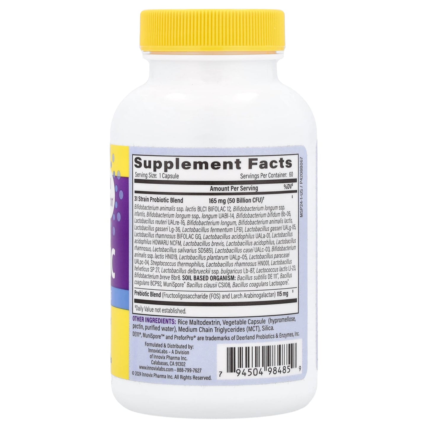 InnovixLabs 50 Billion Multi-Strain Probiotic Supplement, 60 Capsules - Image 2