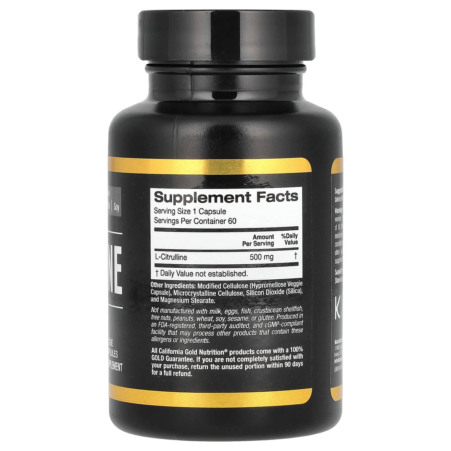 L-Citrulline Supplement for Healthy Heart Function - 500mg, 60 Capsules - Image 2