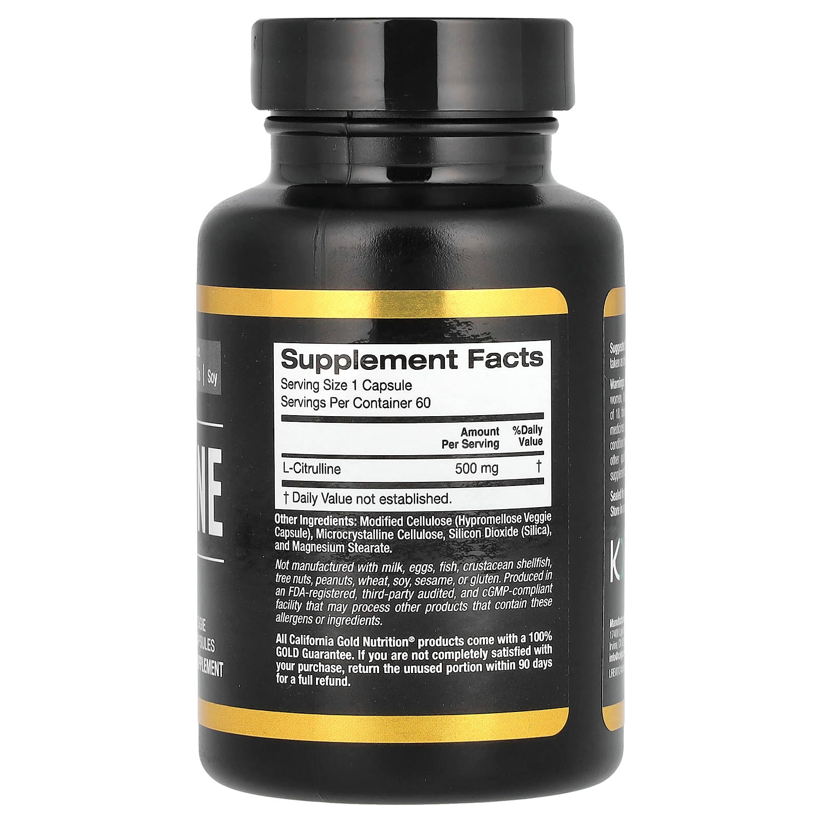 L-Citrulline Supplement for Healthy Heart Function - 500mg, 60 Capsules - Image 2