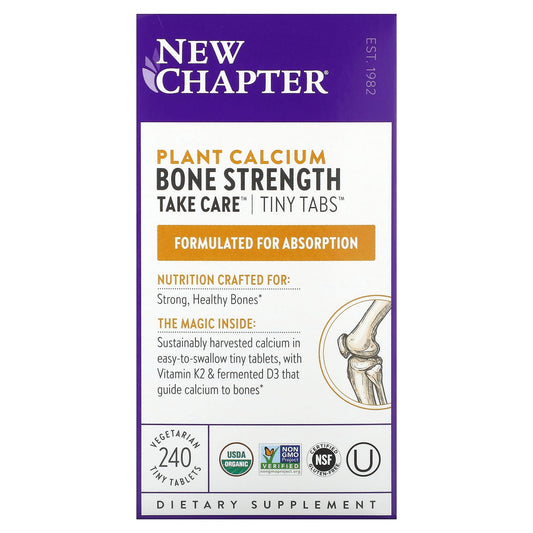 New Chapter, Plant Calcium, Bone Strength, Take Care, 240 Vegetarian Tiny Tablets - Image 1