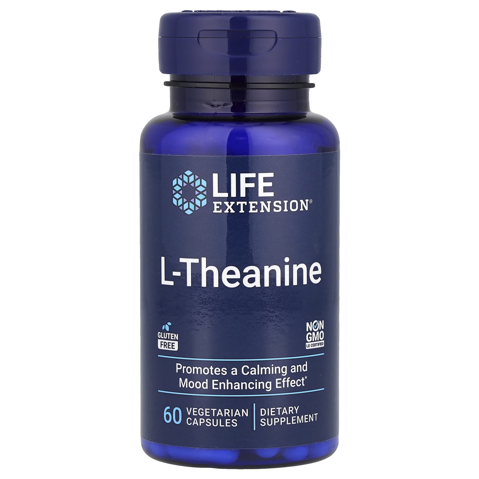 Life Extension, L-Theanine, 60 Vegetarian Capsules (100 mg per Capsule) - Image 1