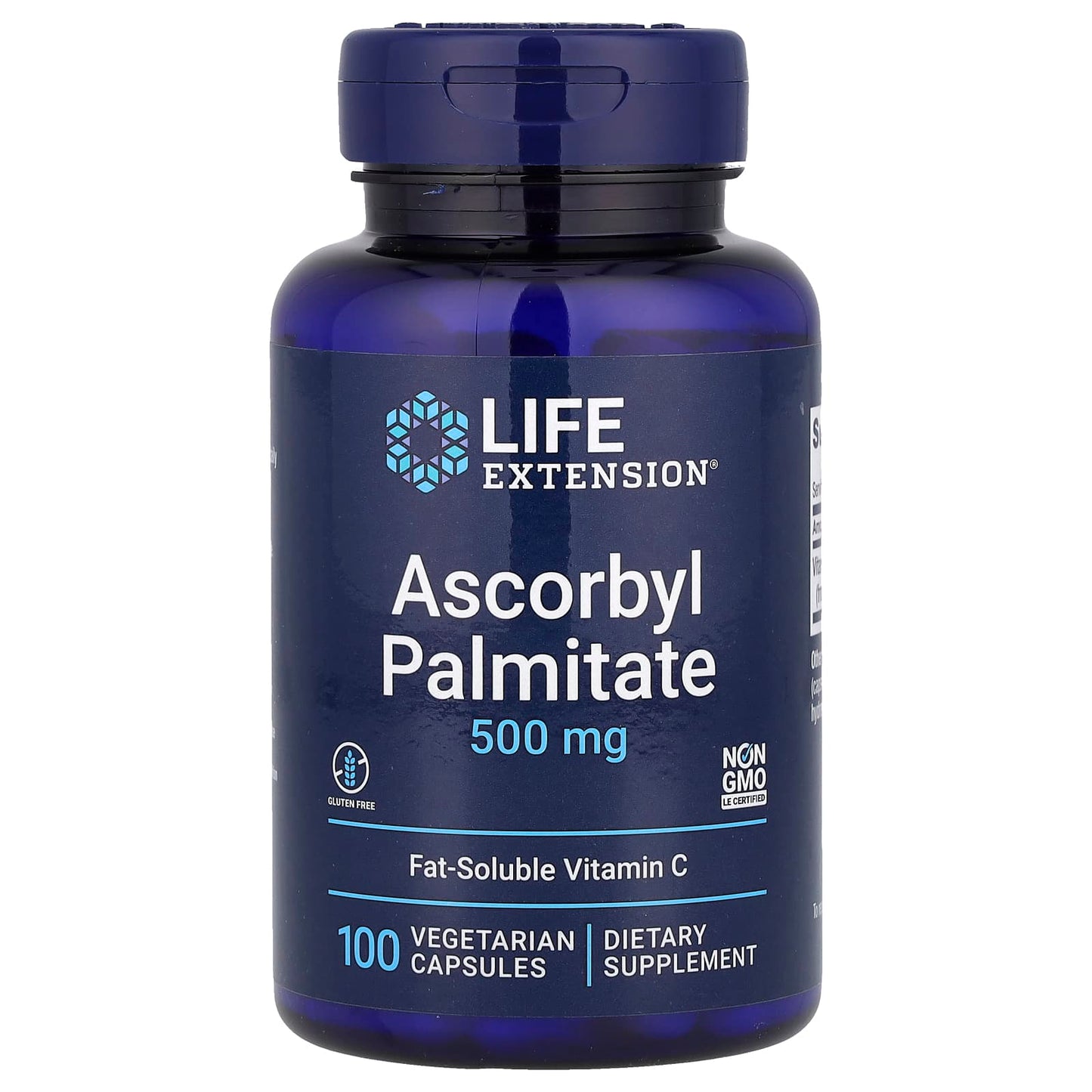 Life Extension, Ascorbyl Palmitate, 500 mg, 100 Vegetarian Capsules - Image 1