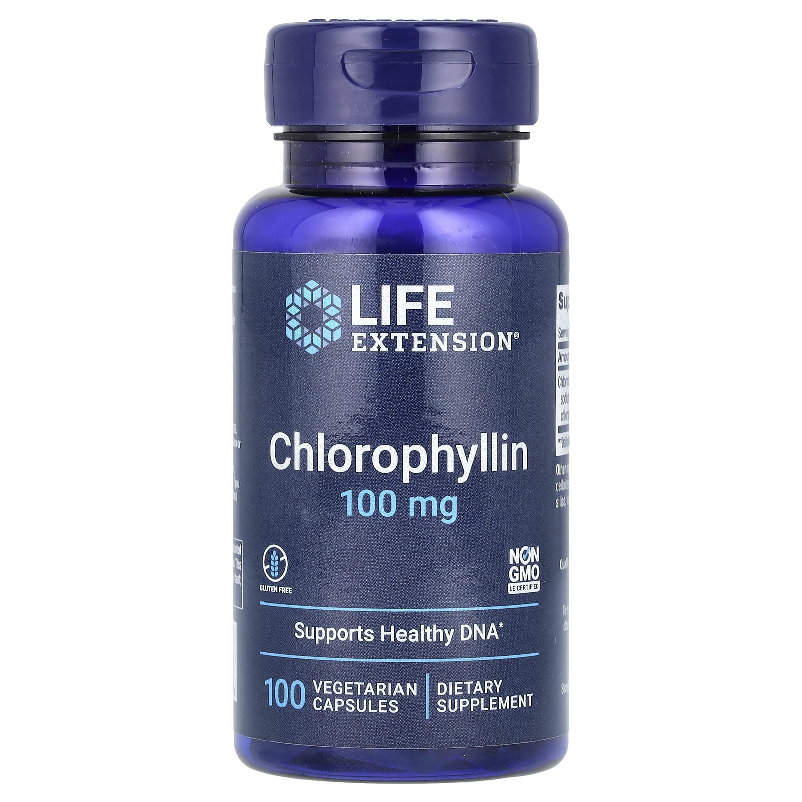 Life Extension, Chlorophyllin, 100 mg, 100 Vegetarian Capsules - Image 1