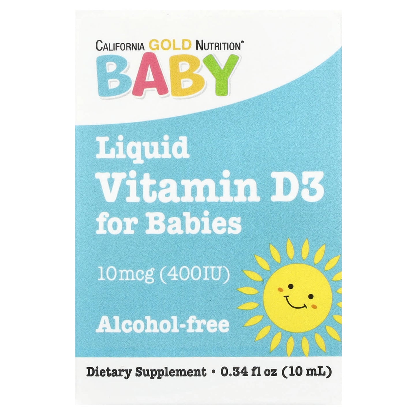 Baby Vitamin D3 Drops - 10 mcg (400 IU) Liquid Supplement for Infants - Image 1