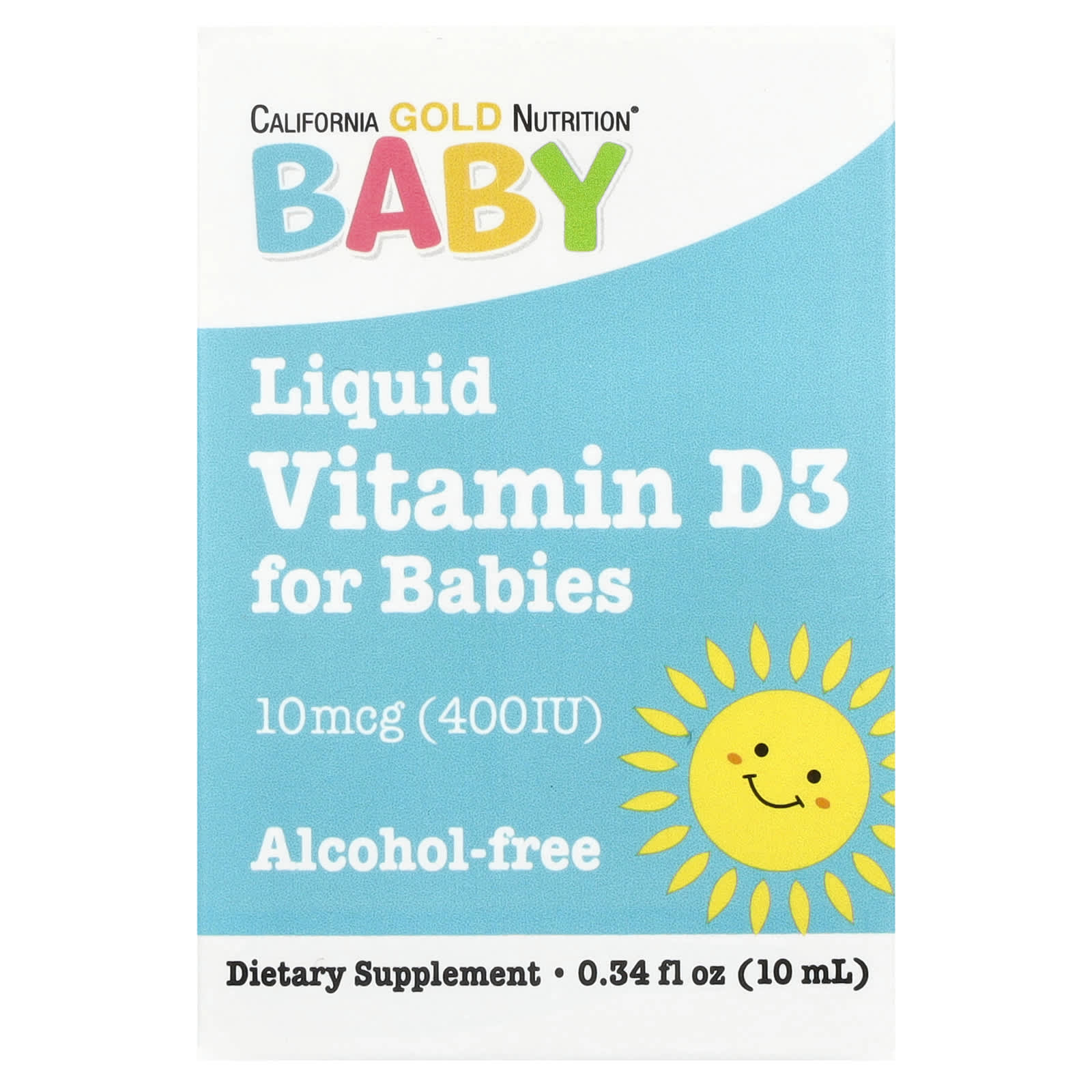 Baby Vitamin D3 Drops - 10 mcg (400 IU) Liquid Supplement for Infants - Image 1