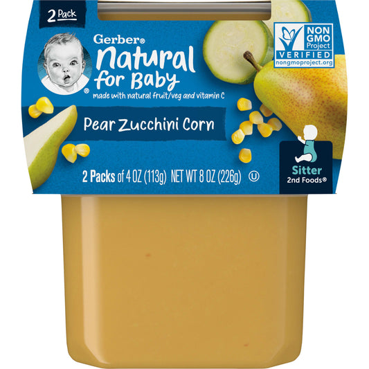Gerber Natural 2nd Foods Pear Zucchini Corn Baby Food 2 Pack - Image 1