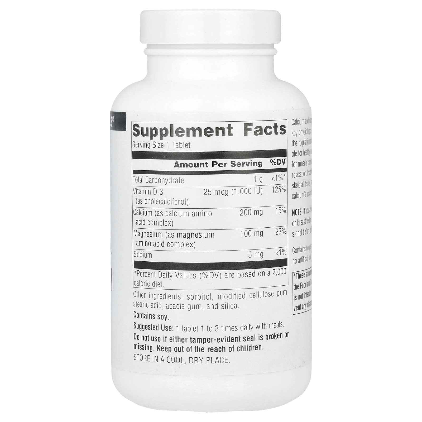 Source Naturals, Calcium & Magnesium, 100 Tablets - Image 2